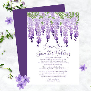 Cartão De Festividades Aquarela Wisteria Mesmo Amor Casamento Menor