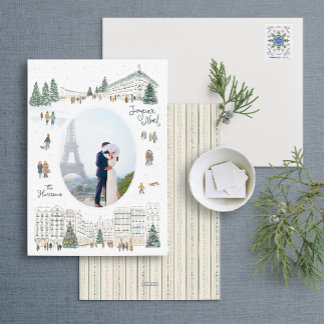 Cartão De Festividades Aquarelas Winter Cityscape Foto Natal