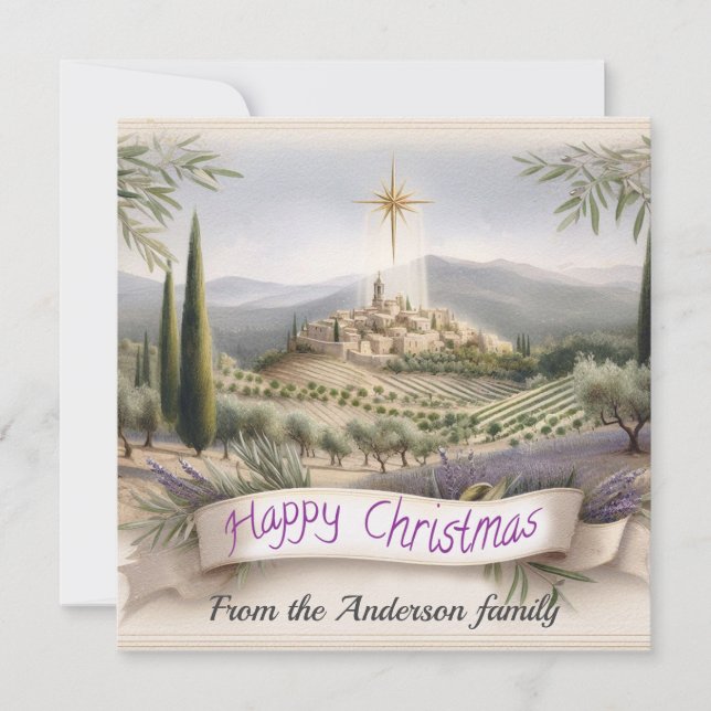 Cartão De Festividades Aquecimento da vila de Natal da Aldeia de Proveniê (Frente)