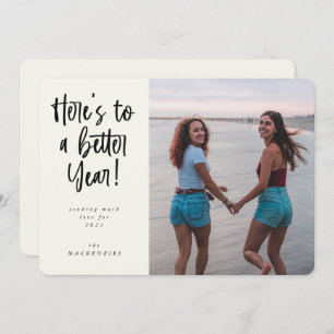 Cartão De Festividades Aqui está uma foto para um ano novo melhor