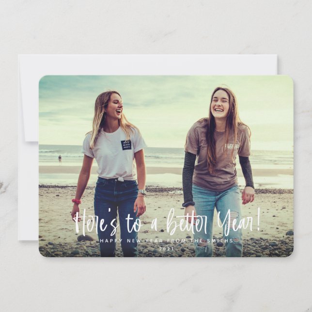 Cartão De Festividades Aqui está uma foto para um ano novo melhor (Frente)
