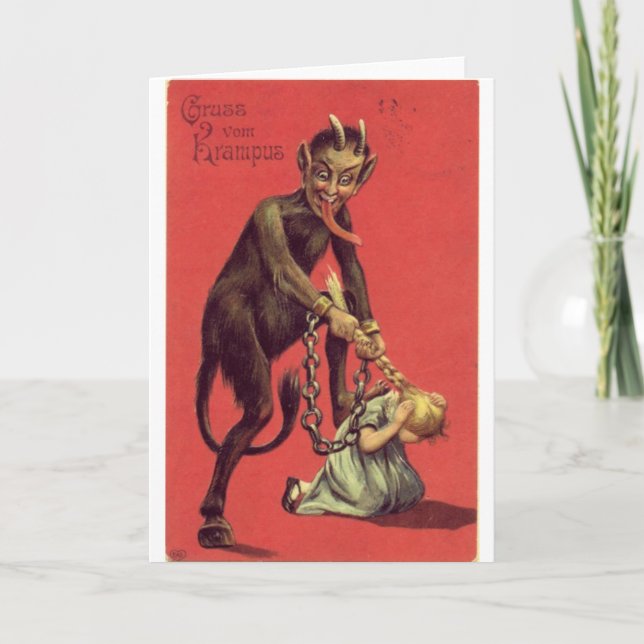 Cartão De Festividades Aqui Vem O Krampus! 2 (Frente)