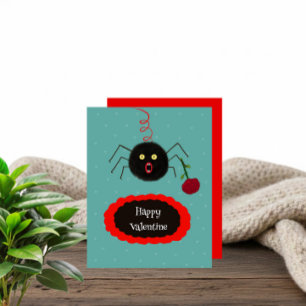 Cartão De Festividades Aranha com rosa