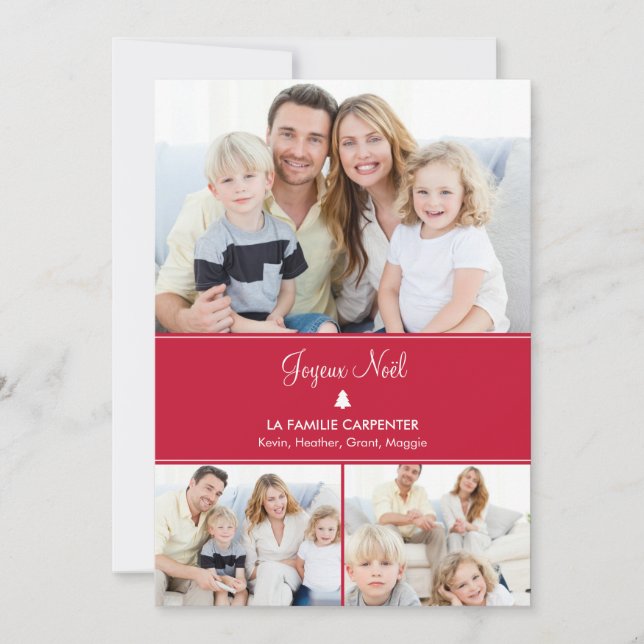 Cartão De Festividades Arbre cartes de photo de vacances modernes (Frente)