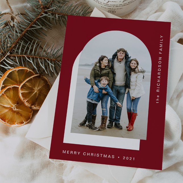 Cartão De Festividades Arca de Natal Simples | Foto em Dois Modernos (Criador carregado)