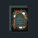 Cartão De Festividades Arca elegante botânica floral verde<br><div class="desc">Design de cartão floral de aquarelas russas. Com belas ferrugem,  terracotta,  pampas verdes pretas e sagas,  erva eucalipto,  detalhes da aquarela botânica. Este design de Natal moderno define certamente o estilo para a sua época de férias</div>