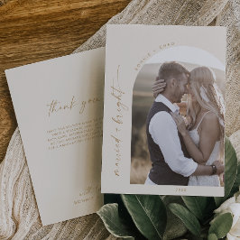 Cartão De Festividades Arca Modern Boho | Creme Casado Brilho Obrigado