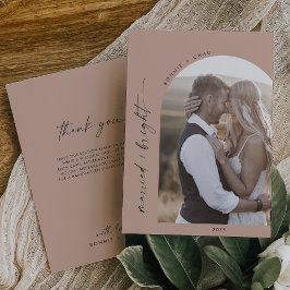 Cartão De Festividades Arca Modern Boho | Salmão Casado Brilho Obrigado