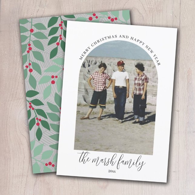 Cartão De Festividades Arch de Fotografia - Nome da Família de Script - F (Criador carregado)