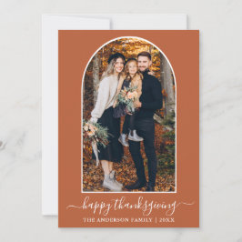 Cartão De Festividades Arch Fotográfico de Ação de Graças da Caligrafia T