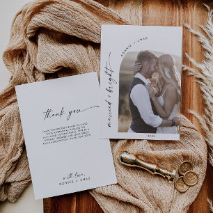 Cartão De Festividades Arch Modern Boho Casado e Brilhante Obrigado