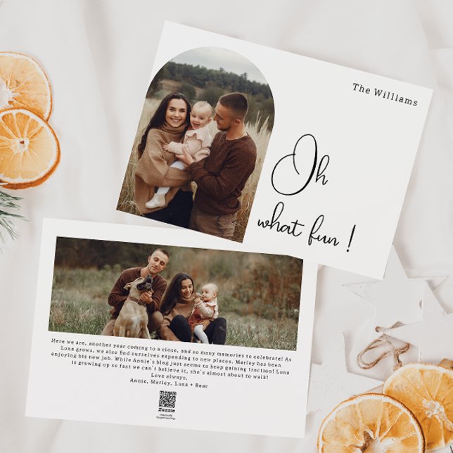 Cartão De Festividades Arch Modern Boho Oh Que Foto Divertida (Criador carregado)