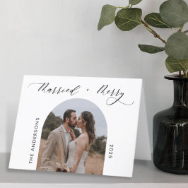 Cartão De Festividades Arch Photo Modern Feliz Casada Natal