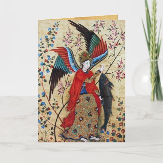 CARTÃO DE FESTIVIDADES ARCHANGEL RAPHAEL E PEIXE (Frente)