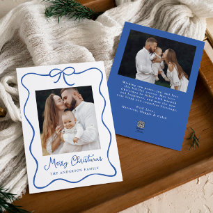 Cartão De Festividades Arco 2 da Faixa de Opções Azul Elegante