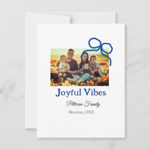 Cartão De Festividades Arco azul vibrações alegres adicionar nome da famí