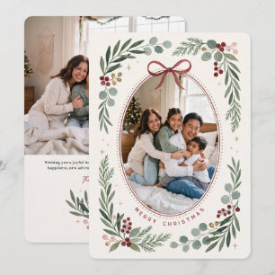 Cartão De Festividades Arco Botânico Feliz Natal Foto