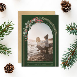 Cartão De Festividades Arco Botânico Moderno Foto Natal