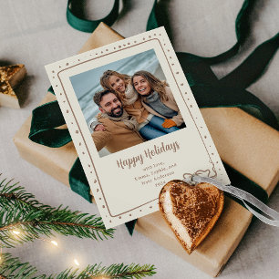Cartão De Festividades Arco Caprichoso Foto Feliz Natal Neutro Taupe