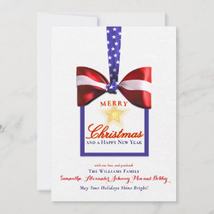 Cartão De Festividades arco de Bandeira da América de Natal Patriótica 20