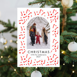 Cartão De Festividades Arco de Bengala Moderno para Família no Natal