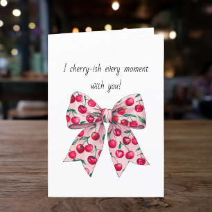 Cartão De Festividades Arco de Cereja Simples Rosa namorado marido Aniver