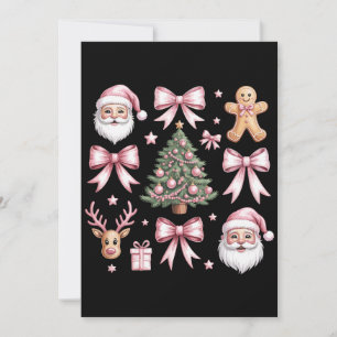 Cartão De Festividades Arco de coquetes cor-de-rosa Papais noeis de árvor
