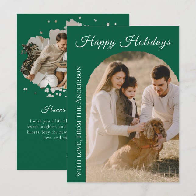 Cartão De Festividades Arco de Felicitações 2 Foto (Frente/Verso)