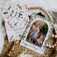 Arco de folhagem verde com flores cor-de-rosa eleg
