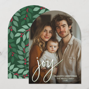 Cartão De Festividades Arco de Foto com Script de Grande Alegria - parte