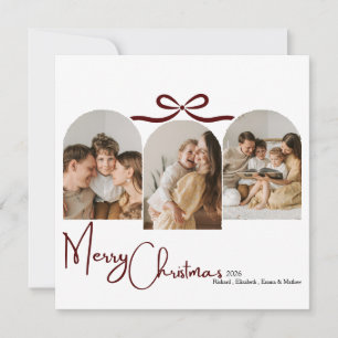 Cartão De Festividades Arco de Foto de Família de Natal Minimalista Moder
