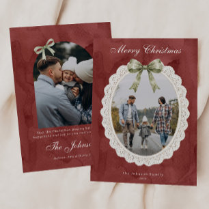 Cartão De Festividades Arco de Foto de Moldura de Renda com Babados Coque