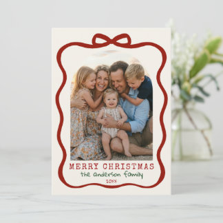 Cartão De Festividades Arco de Foto de Natal Alegre Desenhado à Mão