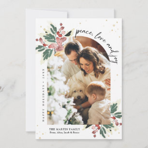 Cartão De Festividades Arco de Foto de Natal Moderno com Aquarela de Azev