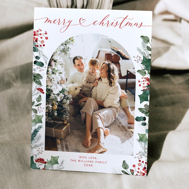 Cartão De Festividades Arco de Fotografia do Solteiro de Folhagem de Nata (Criador carregado)