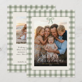 Cartão De Festividades Arco de Gingham de Natal Elegante Moderno Foto 