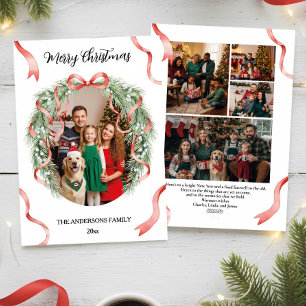 Cartão De Festividades Arco de Grinalda de Natal Elegante com Foto Person