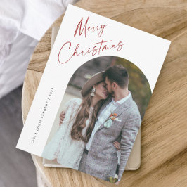 Cartão De Festividades Arco de Natal Boho com Letra Simples