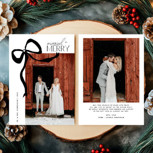Cartão De Festividades Arco de Natal com Foto e Letreiro Alegre e Casado