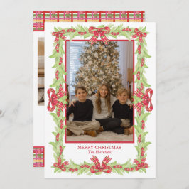 Cartão De Festividades Arco de Natal de Aquarela Garland