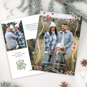 Cartão De Festividades Arco de Natal Desenhado à Mão Whimsical Fita 3 Fot