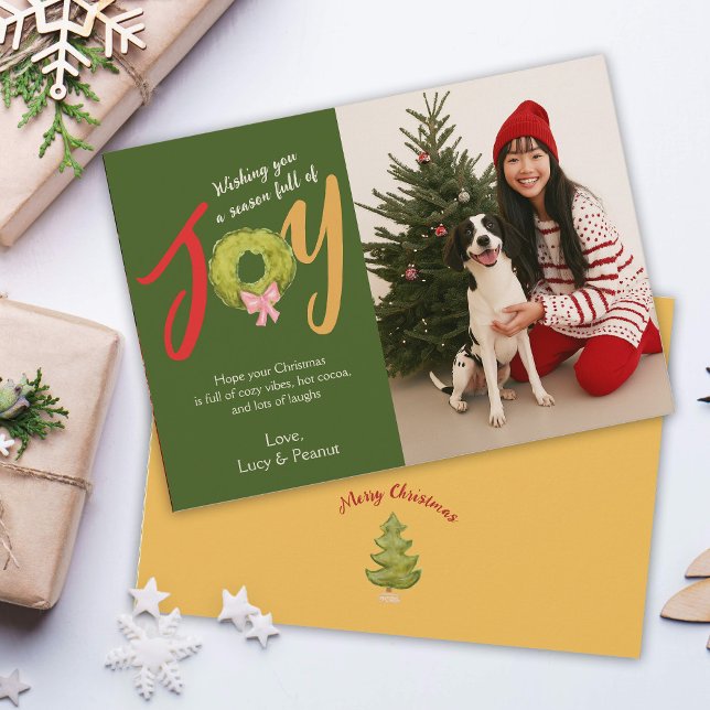 Cartão De Festividades Arco de Natal Joy Wreath (Criador carregado)