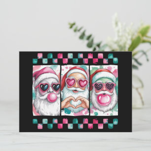 Cartão De Festividades Arco de Natal Santa Coquette Retro Preppy Natal