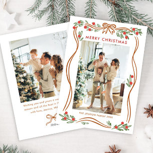 Cartão De Festividades Arco de Natal Whimsical Boho Beige Fita 2 Foto