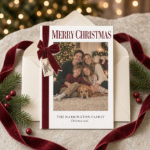Arco de Veludo Borgonha Família Foto Feliz Natal