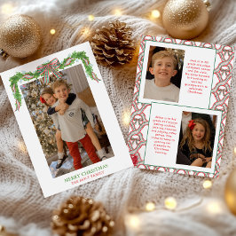 Cartão De Festividades Arco de Xadrez de Aquarela Garland Natal