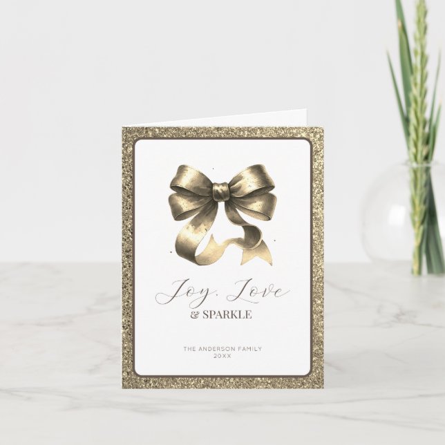 Cartão De Festividades Arco Dourado de Férias Moderno Elegante (Frente)