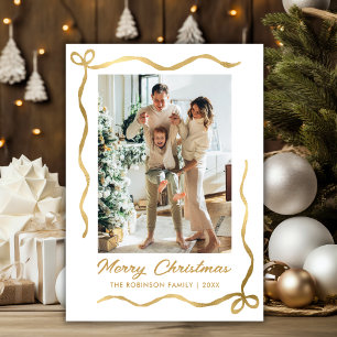 Cartão De Festividades Arco Dourado Desenhado à Mão Moderno 2 Foto Feliz 