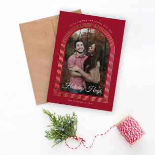 Cartão De Festividades Arco Dourado Script Foto Natal