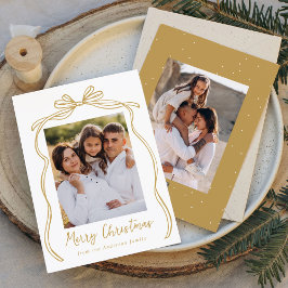 Cartão De Festividades Arco Dourado Vintage Feliz Natal 2 Fotos
